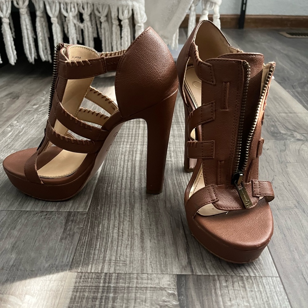 Jessica Simpson (Cognac brown) High Heel Sandals